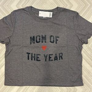 Sub_urban Riot Women’s Grey Cropped ‘Mom of the Year’ T-Shirt
